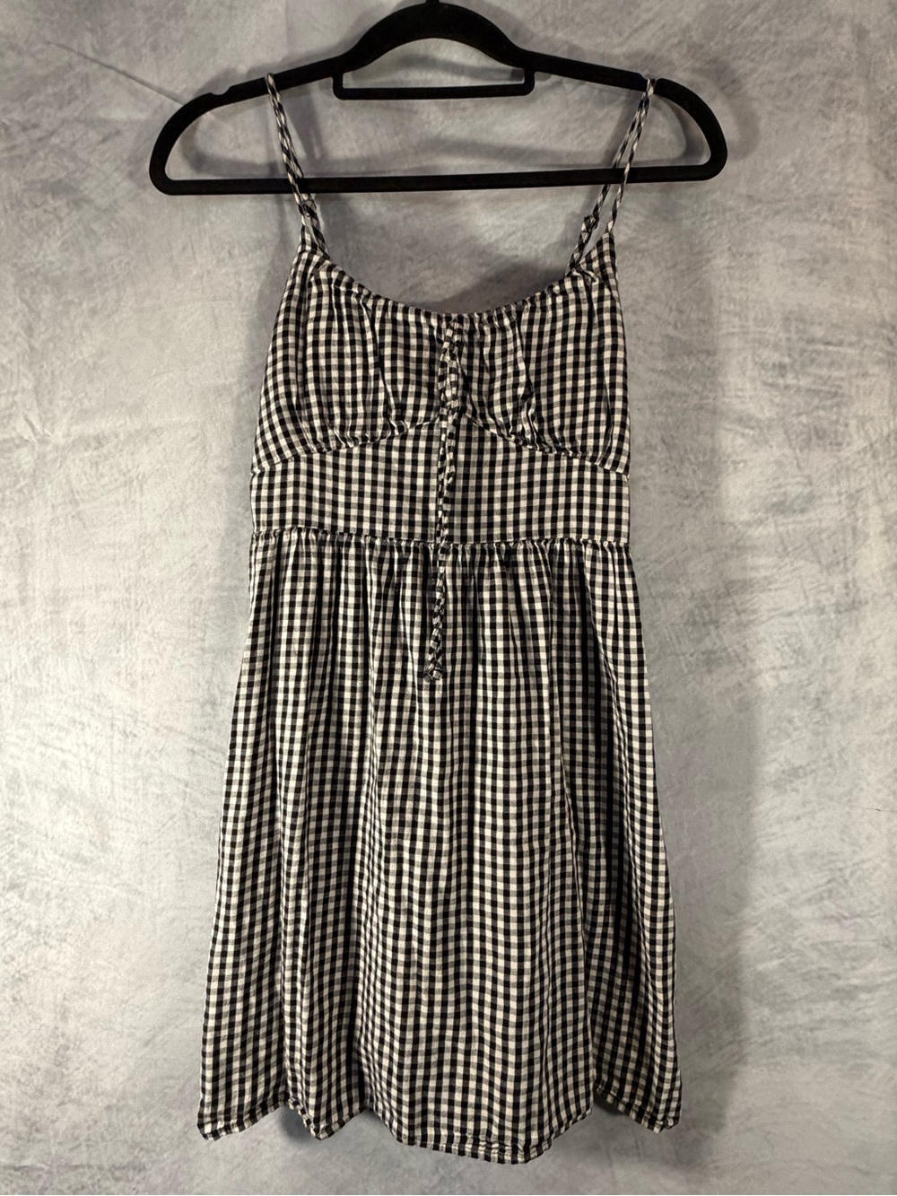 SO Black & White Gingham Mini Dress Size Medium Adjustable Straps